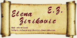 Elena Ziriković vizit kartica